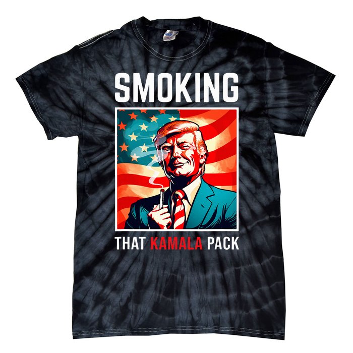 Smoking That Kamala Pack Trump 2024 Election Win Tie-Dye T-Shirt