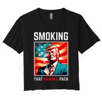 Smoking That Kamala Pack Trump 2024 Election Win Women's Crop Top Tee