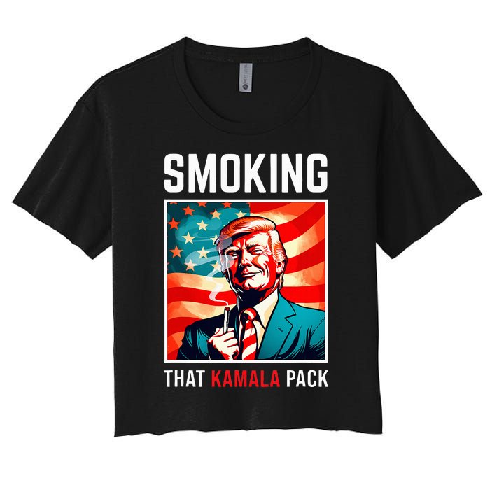 Smoking That Kamala Pack Trump 2024 Election Win Women's Crop Top Tee