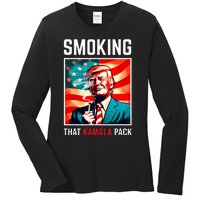 Smoking That Kamala Pack Trump 2024 Election Win Ladies Long Sleeve Shirt