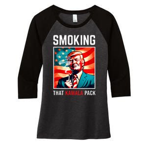 Smoking That Kamala Pack Trump 2024 Election Win Women's Tri-Blend 3/4-Sleeve Raglan Shirt