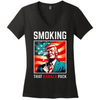 Smoking That Kamala Pack Trump 2024 Election Win Women's V-Neck T-Shirt