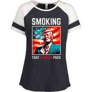 Smoking That Kamala Pack Trump 2024 Election Win Enza Ladies Jersey Colorblock Tee