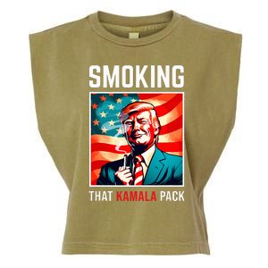 Smoking That Kamala Pack Trump 2024 Election Win Garment-Dyed Women's Muscle Tee