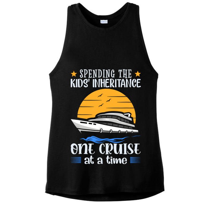 Spending The Kids Inheritance One Cruise At A Time Ladies PosiCharge Tri-Blend Wicking Tank
