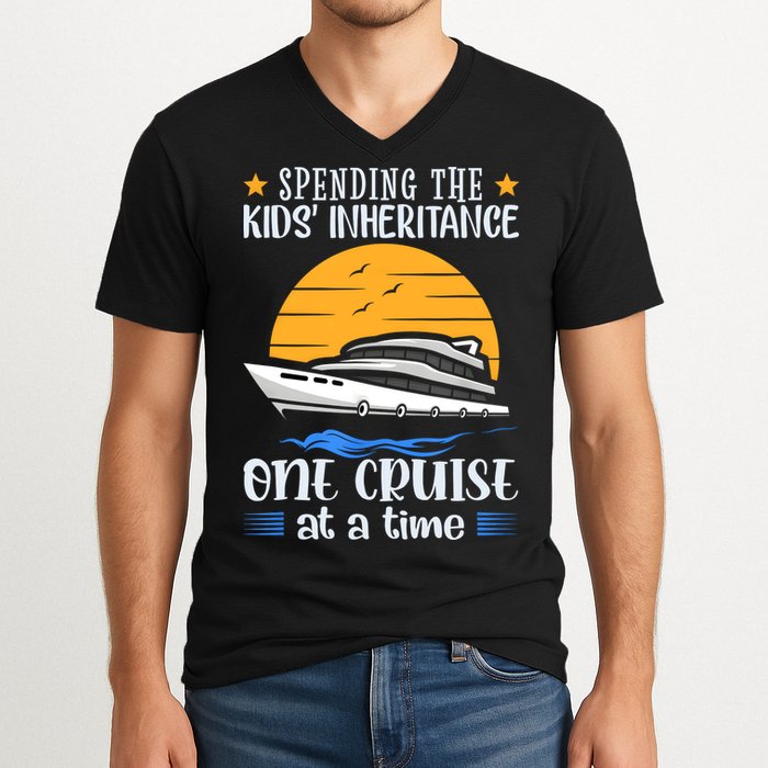 Spending The Kids Inheritance One Cruise At A Time V-Neck T-Shirt