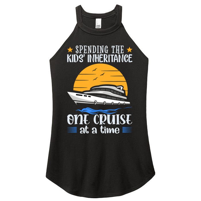 Spending The Kids Inheritance One Cruise At A Time Women's Perfect Tri Rocker Tank