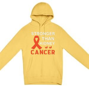 Stronger Than Kidney Cancer Breast Cancer Awareness Premium Pullover Hoodie