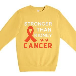 Stronger Than Kidney Cancer Breast Cancer Awareness Premium Crewneck Sweatshirt