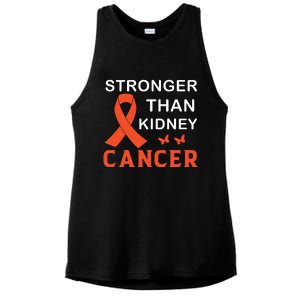 Stronger Than Kidney Cancer Breast Cancer Awareness Ladies PosiCharge Tri-Blend Wicking Tank