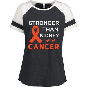 Stronger Than Kidney Cancer Breast Cancer Awareness Enza Ladies Jersey Colorblock Tee