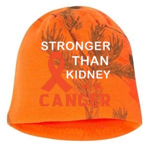 Stronger Than Kidney Cancer Breast Cancer Awareness Kati - Camo Knit Beanie