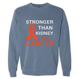 Stronger Than Kidney Cancer Breast Cancer Awareness Garment-Dyed Sweatshirt