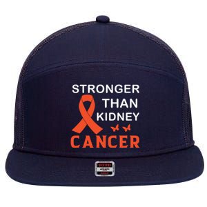 Stronger Than Kidney Cancer Breast Cancer Awareness 7 Panel Mesh Trucker Snapback Hat