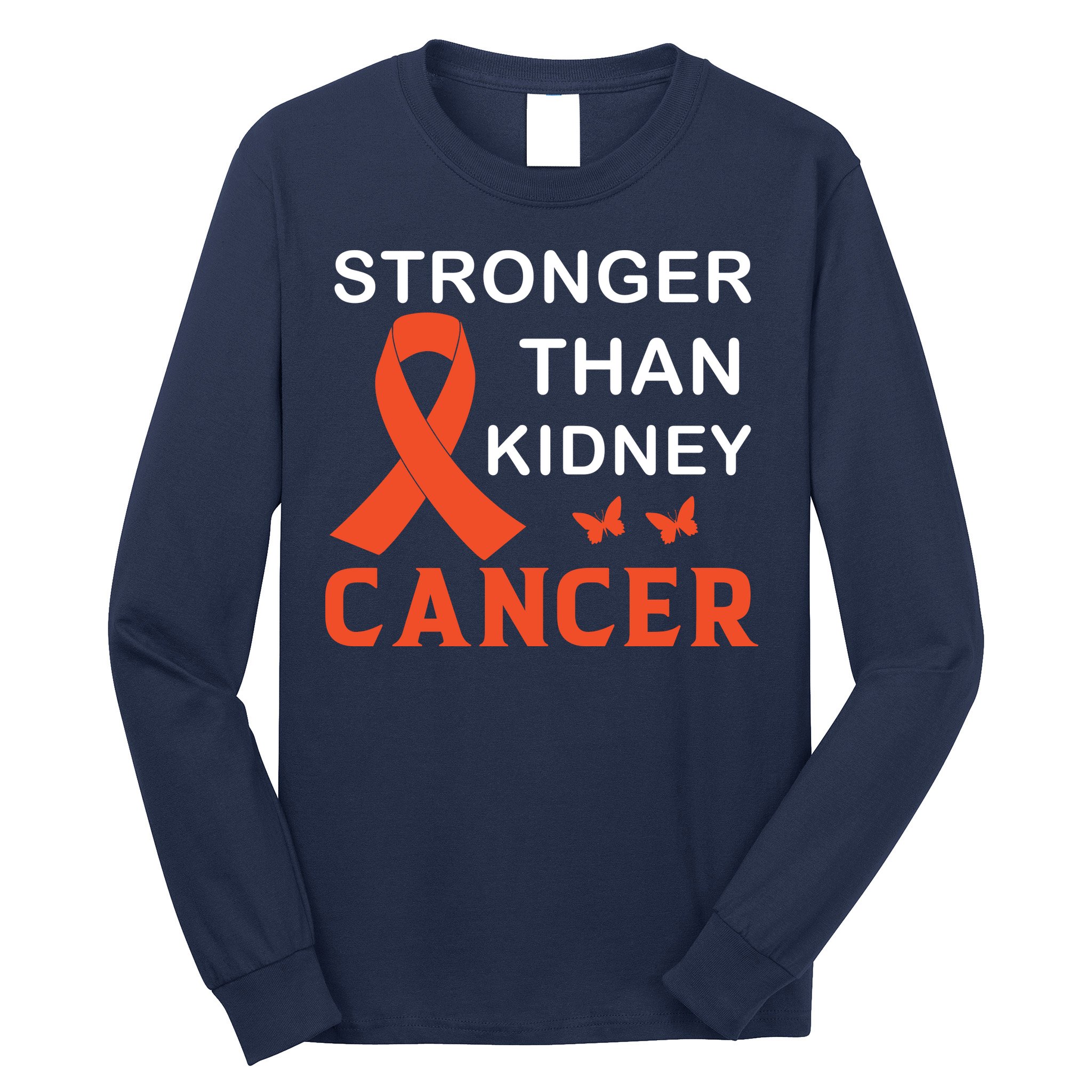Stronger Than Kidney Cancer Breast Cancer Awareness Long Sleeve Shirt
