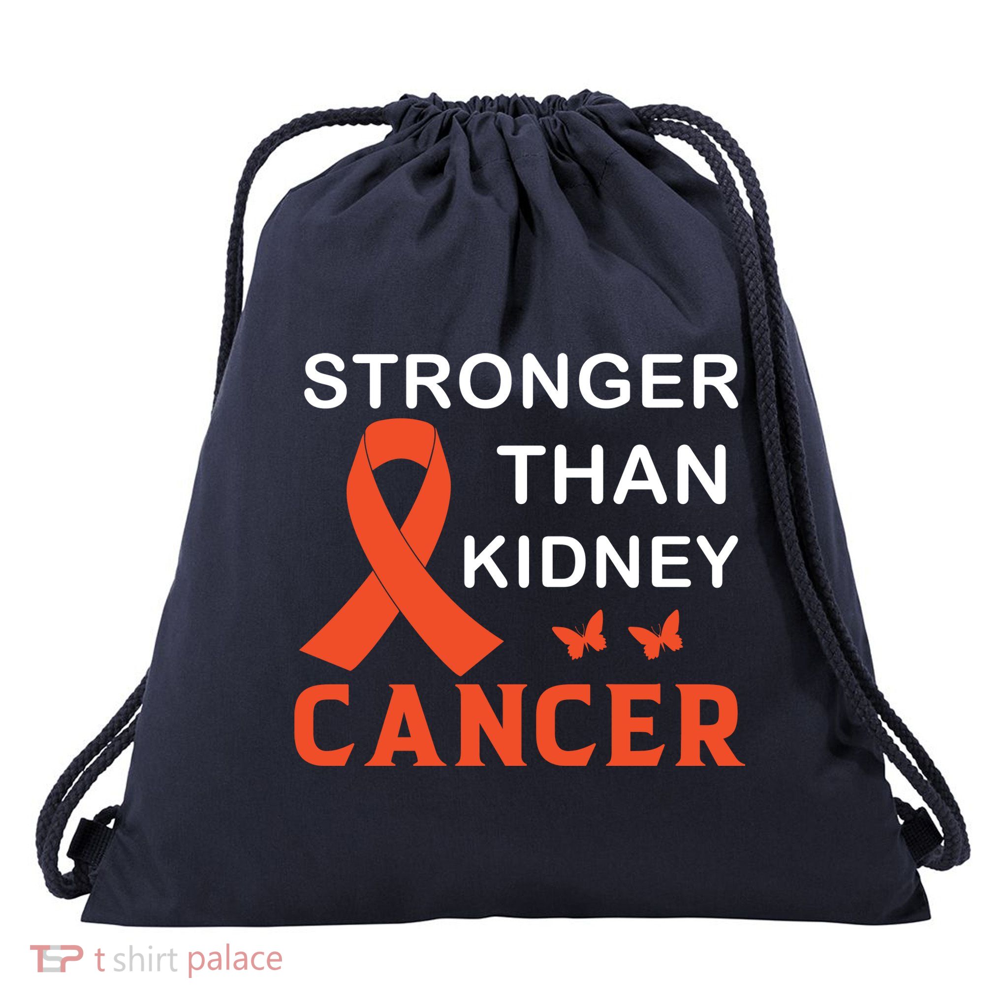 Stronger Than Kidney Cancer Breast Cancer Awareness Drawstring Bag