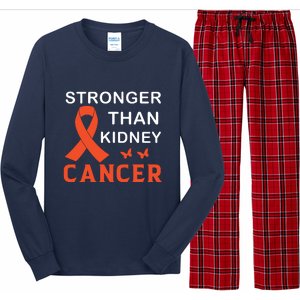 Stronger Than Kidney Cancer Breast Cancer Awareness Long Sleeve Pajama Set