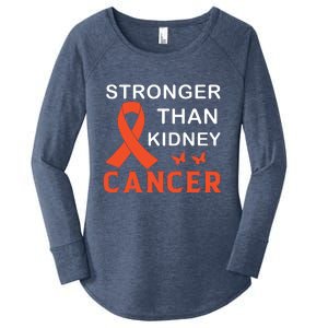 Stronger Than Kidney Cancer Breast Cancer Awareness Women's Perfect Tri Tunic Long Sleeve Shirt