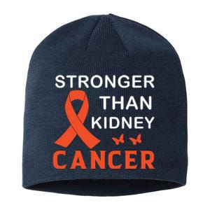 Stronger Than Kidney Cancer Breast Cancer Awareness Sustainable Beanie