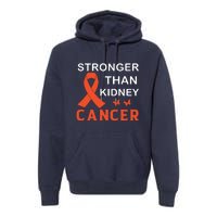 Stronger Than Kidney Cancer Breast Cancer Awareness Premium Hoodie