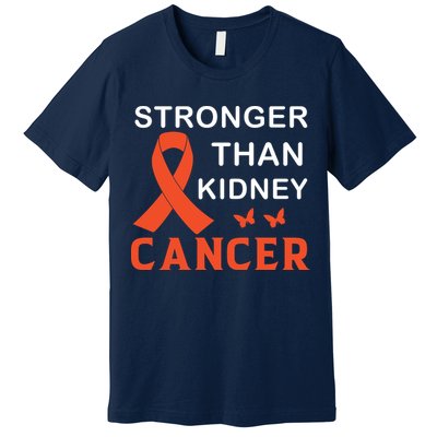 Stronger Than Kidney Cancer Breast Cancer Awareness Premium T-Shirt