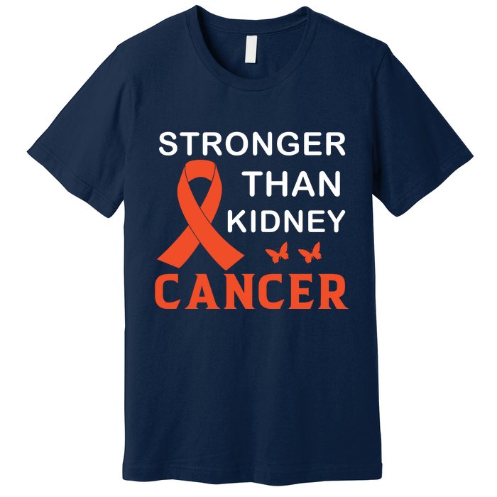 Stronger Than Kidney Cancer Breast Cancer Awareness Premium T-Shirt