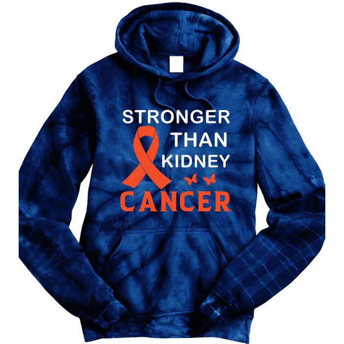 Stronger Than Kidney Cancer Breast Cancer Awareness Tie Dye Hoodie