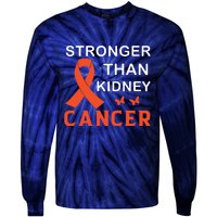 Stronger Than Kidney Cancer Breast Cancer Awareness Tie-Dye Long Sleeve Shirt