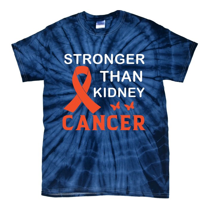 Stronger Than Kidney Cancer Breast Cancer Awareness Tie-Dye T-Shirt