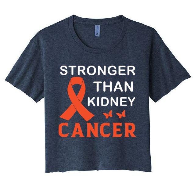 Stronger Than Kidney Cancer Breast Cancer Awareness Crop Top