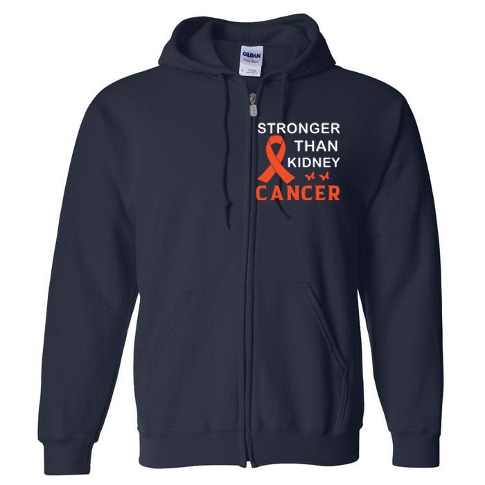 Stronger Than Kidney Cancer Breast Cancer Awareness Full Zip Hoodie