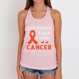 Stronger Than Kidney Cancer Breast Cancer Awareness Women's Knotted Racerback Tank