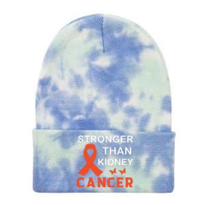 Stronger Than Kidney Cancer Breast Cancer Awareness Tie Dye 12in Knit Beanie