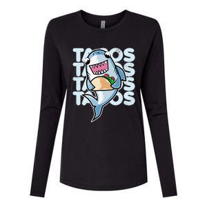 Shark Taco Kawaii Neko Anime Mexican food  Womens Cotton Relaxed Long Sleeve T-Shirt