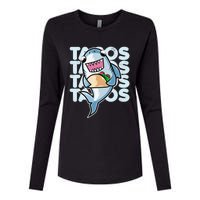 Shark Taco Kawaii Neko Anime Mexican food  Womens Cotton Relaxed Long Sleeve T-Shirt