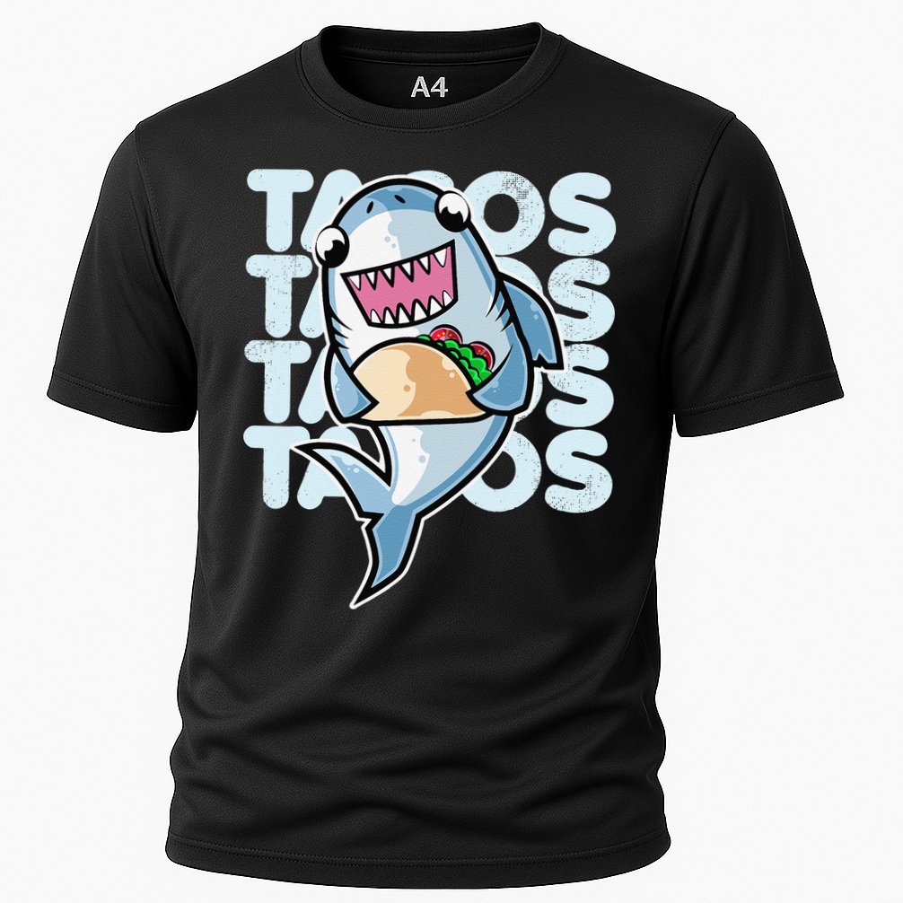 Shark Taco Kawaii Neko Anime Mexican food  Cooling Performance Crew T-Shirt