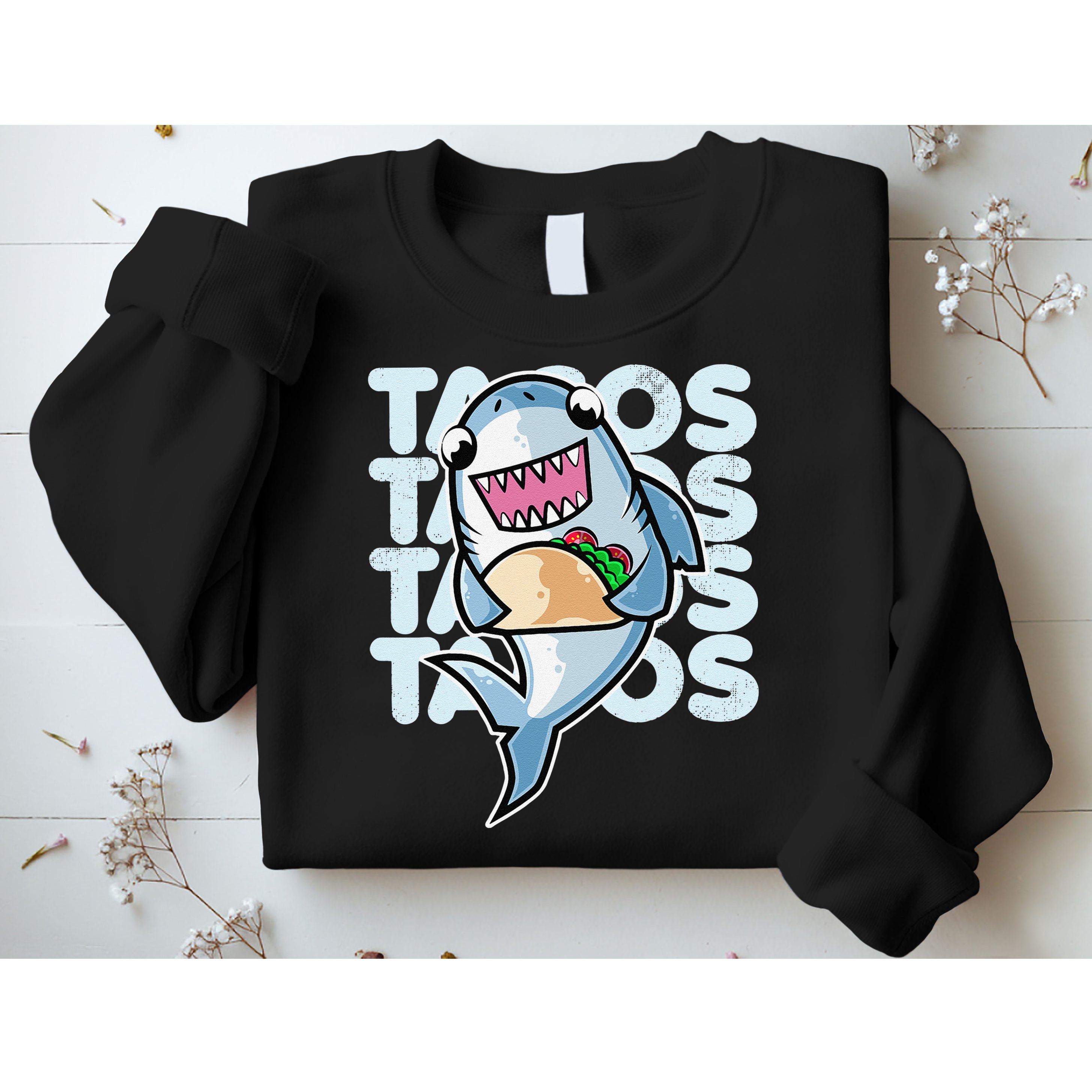Shark Taco Kawaii Neko Anime Mexican food  Sweatshirt