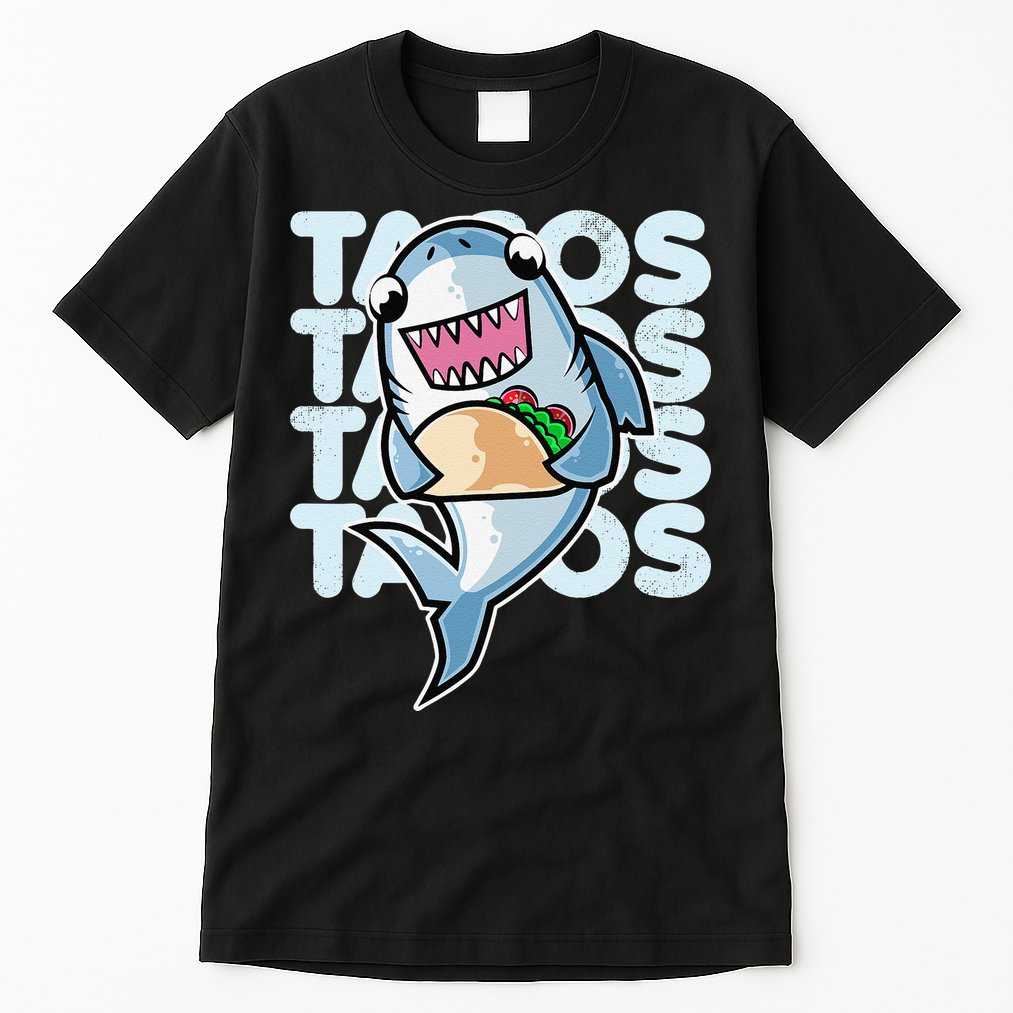 Shark Taco Kawaii Neko Anime Mexican food  Tall T-Shirt
