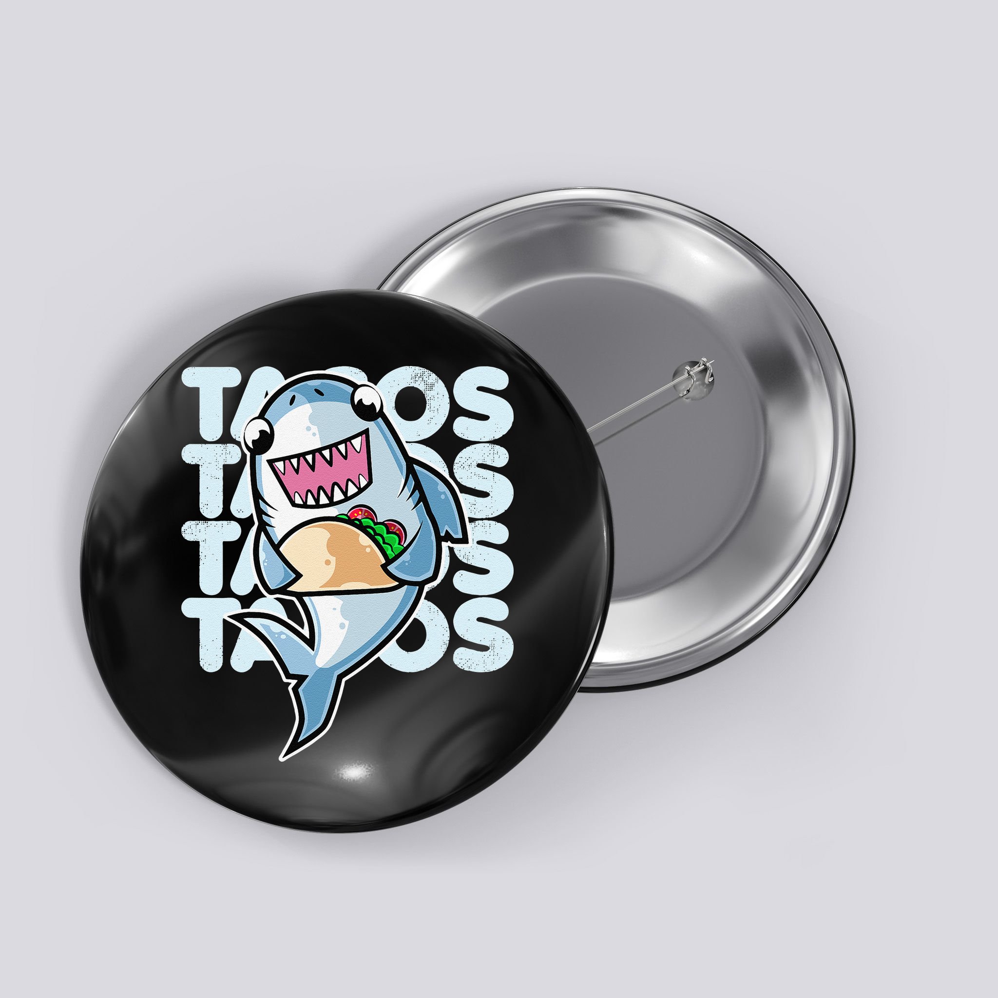 Shark Taco Kawaii Neko Anime Mexican food  Button