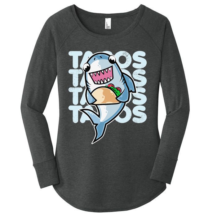 Shark Taco Kawaii Neko Anime Mexican food  Women's Perfect Tri Tunic Long Sleeve Shirt