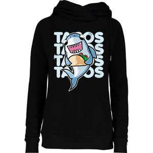 Shark Taco Kawaii Neko Anime Mexican food  Womens Funnel Neck Pullover Hood