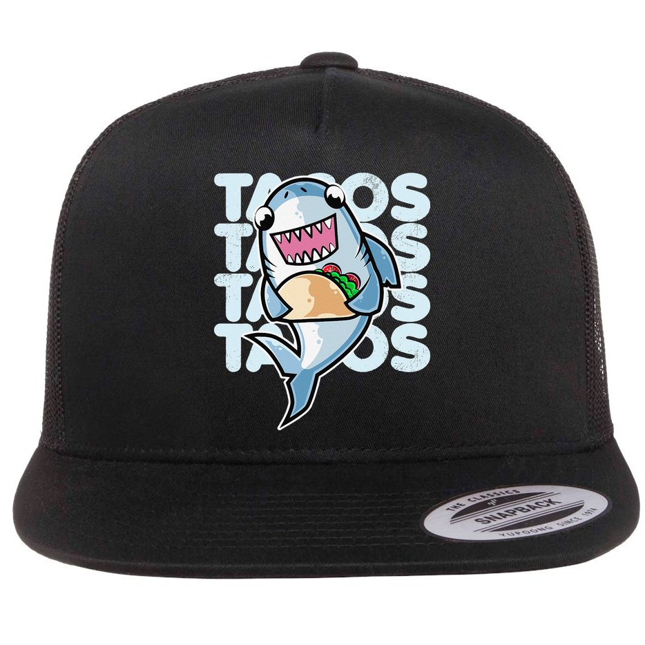 Shark Taco Kawaii Neko Anime Mexican food  Flat Bill Trucker Hat