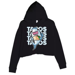 Shark Taco Kawaii Neko Anime Mexican food  Crop Fleece Hoodie