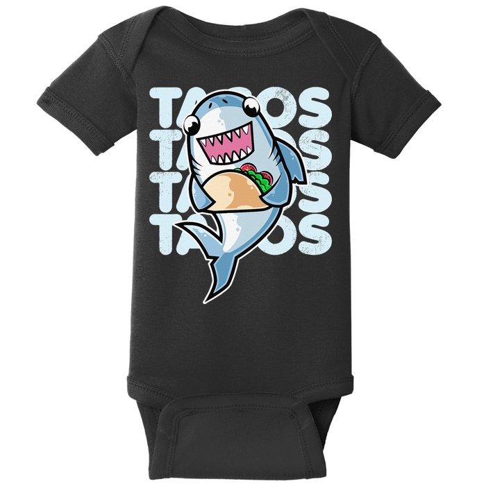 Shark Taco Kawaii Neko Anime Mexican food  Baby Bodysuit