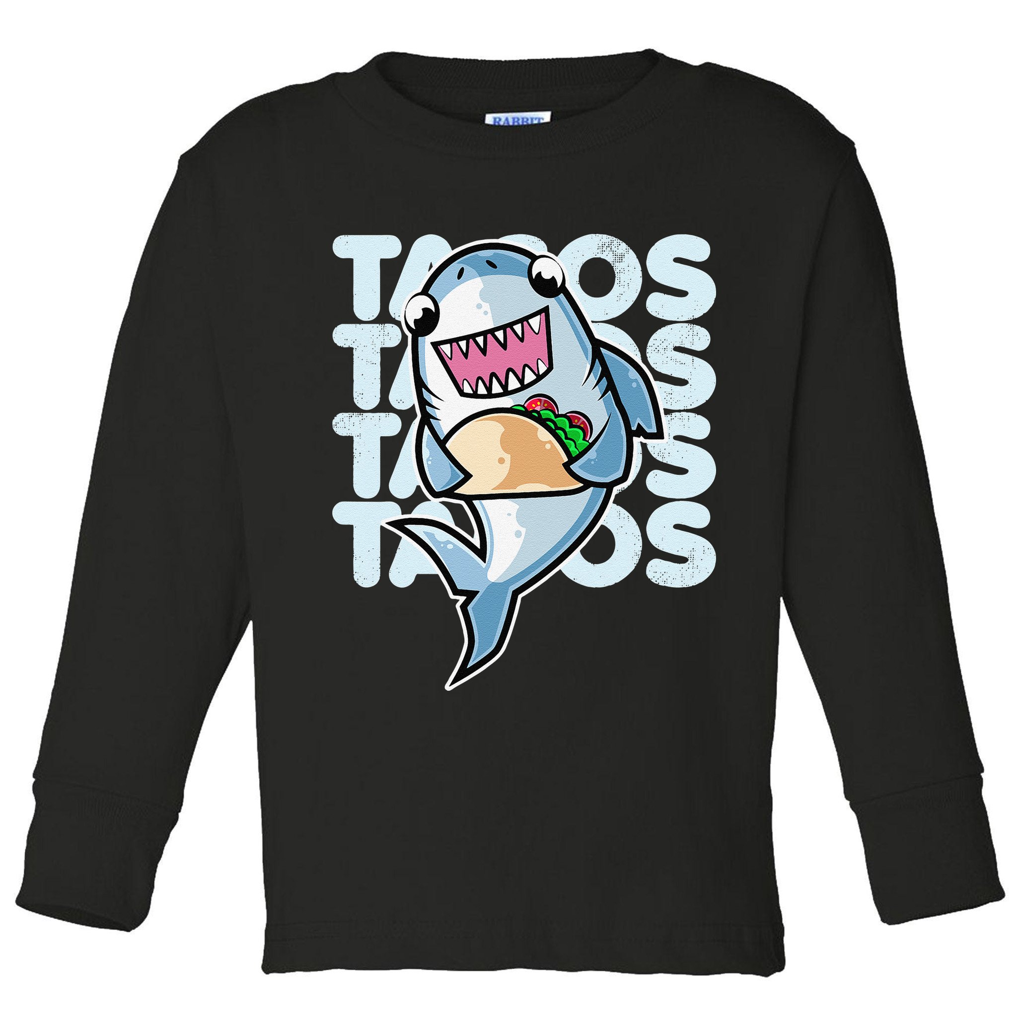 Shark Taco Kawaii Neko Anime Mexican food  Toddler Long Sleeve Shirt
