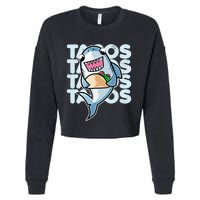 Shark Taco Kawaii Neko Anime Mexican food  Cropped Pullover Crew