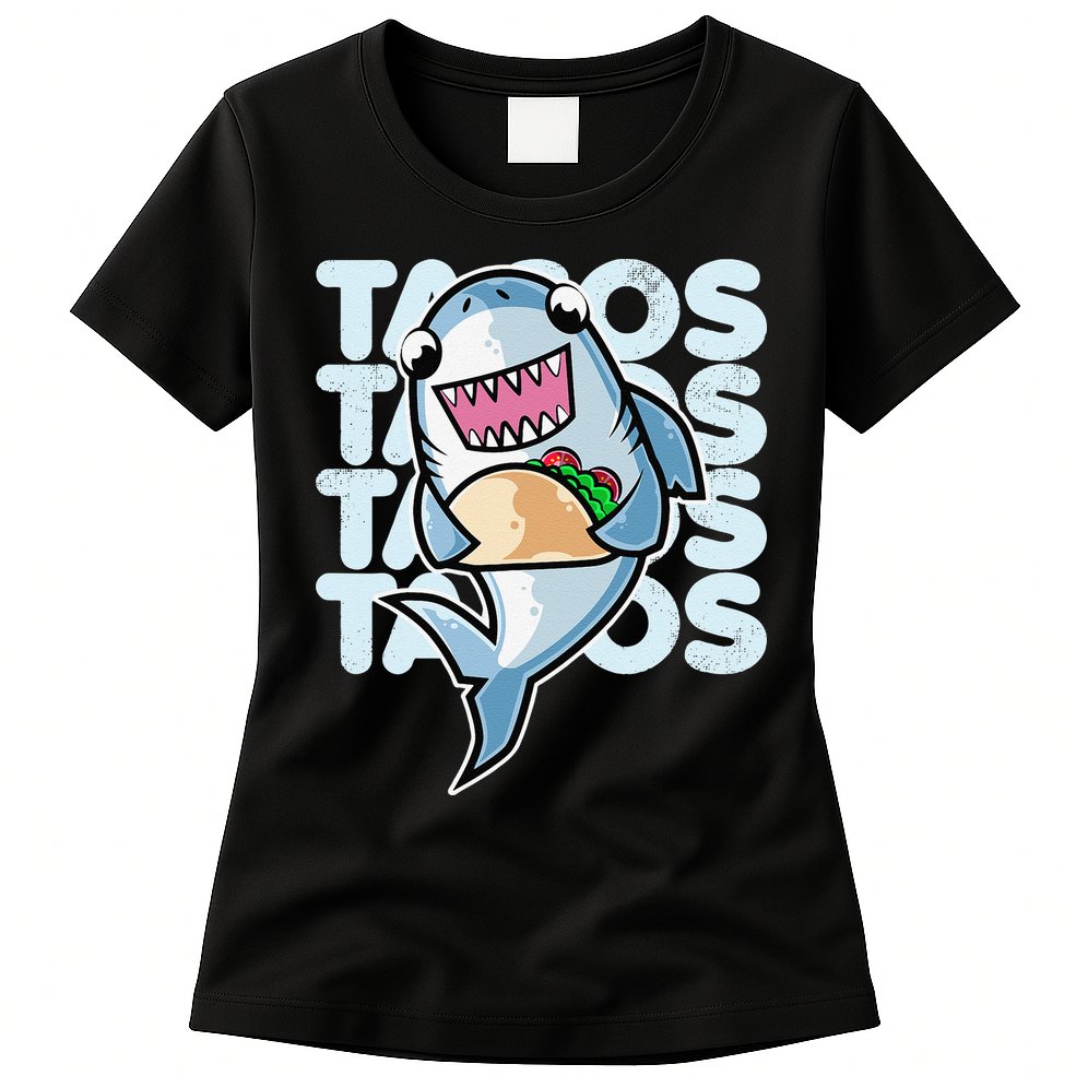 Shark Taco Kawaii Neko Anime Mexican food  Womens T-Shirt