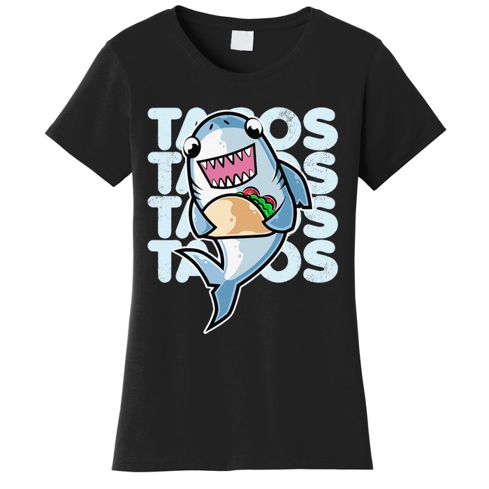 Shark Taco Kawaii Neko Anime Mexican food  Women's T-Shirt