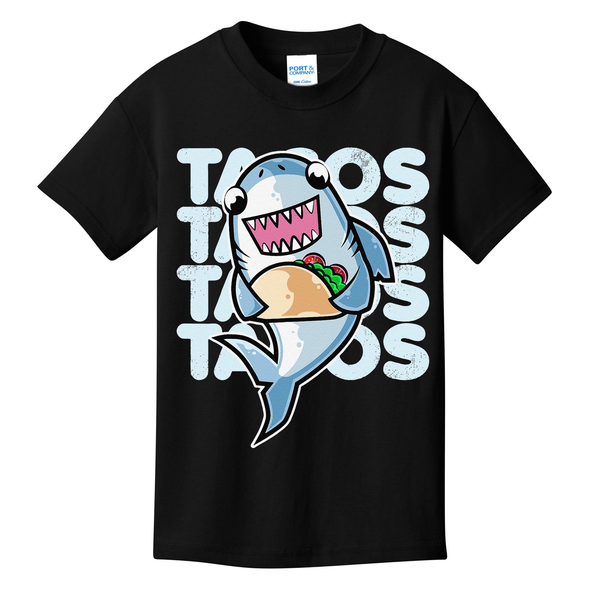Shark Taco Kawaii Neko Anime Mexican food  Kids T-Shirt
