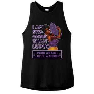 Stronger Than Lupus Awareness Unbreakable Warrior Gift Ladies PosiCharge Tri-Blend Wicking Tank